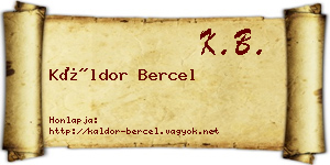 Káldor Bercel névjegykártya